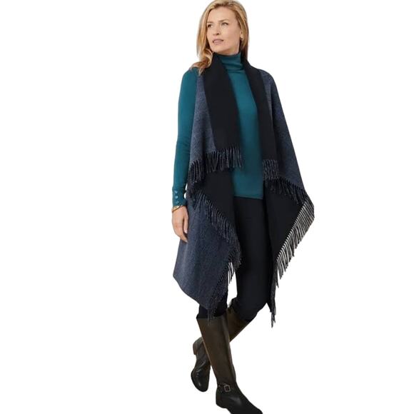 Talbots Wool Blend Plaid Wrap Cardigan XS/S - Picture 1 of 7